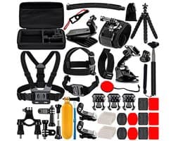 50-in-1 Actiecamera Accessoires Kit Geschikt voor GoPro Hero 13 12 11 10 9 8 7 6, GoPro Max, GoPro Fusion, Xiaomi, Insta360, DJI Osmo Action, AKASO, APEMAN, Campark, SJCAM