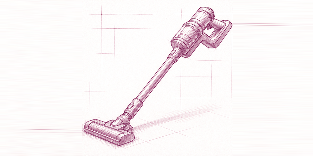 Illustratie draadloze stofzuiger