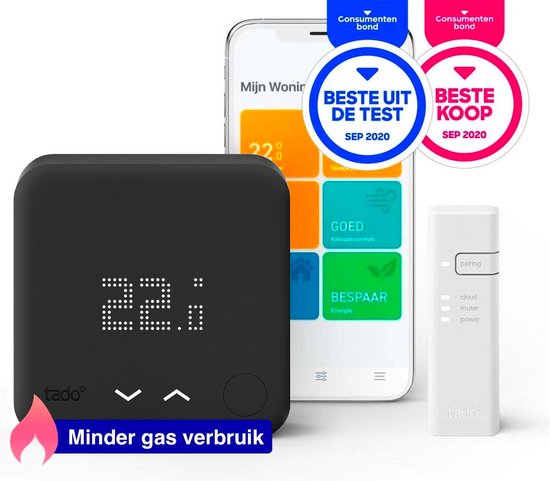tado° Slimme Thermostaat V3+ Starterskit - Bedrade variant - Zwart - afbeelding 3