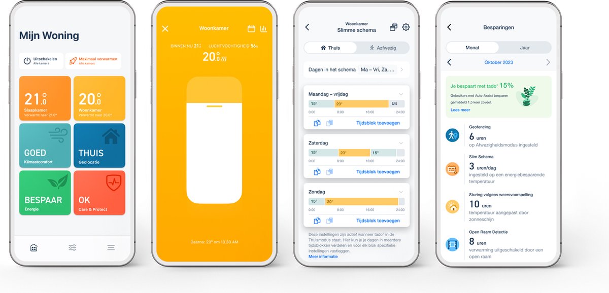 tado° Slimme Thermostaat Multi-Room Starterskit - Smart Thermostaat X - 2 Radiatorknoppen - incl. Matter Bridge - werkt met Google Home, Alexa & Apple Homekit - Bedrade variant - Zwart/Wit - afbeelding 3